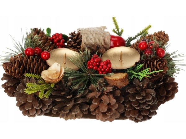 Home Styling Collection lysestage med kogler til to lys, 26 cm