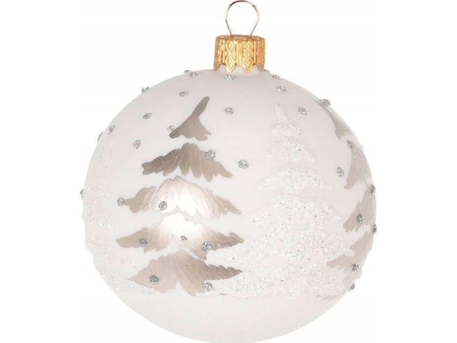 Home Styling Collection Szklana bombka z brokatowy zdobieniem, Ø 8 cm | Julen - För julgranen - Julgransdekorationer | GameStuff