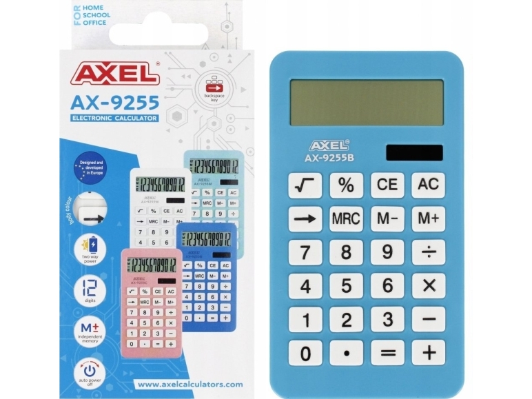 Lommeregner Axel CALCULATOR AXEL AX-9255B PUD 50/100 PG