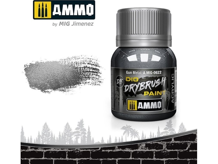 Vallejo Ammo: DIO Drybrush - Gun Metal | Skola & Hobby - Konstmaterial - Specialprodukter | GameStuff