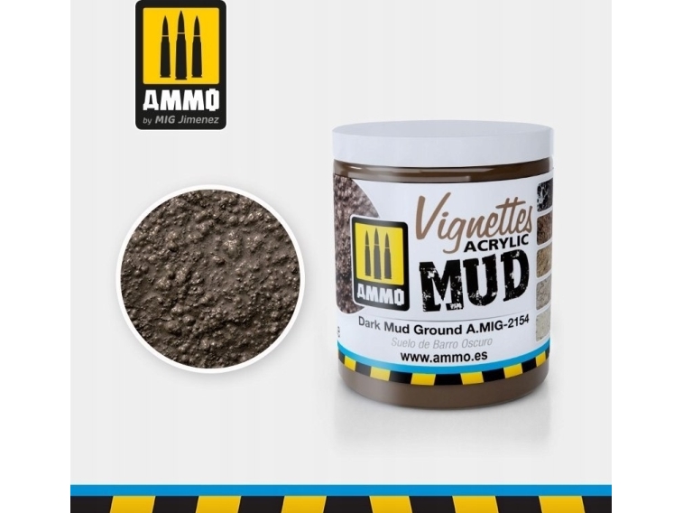 Vallejo Ammo: Acrylic Mud - Vignettes - Dark Mud Ground (100 ml)