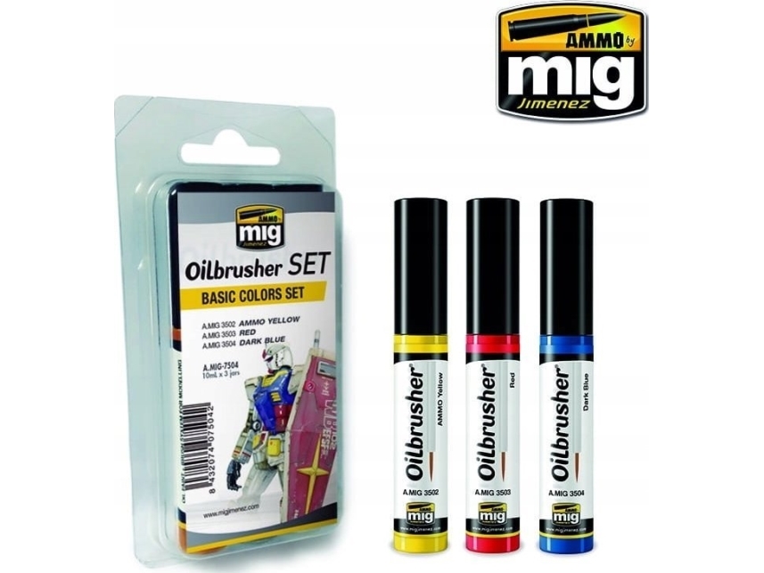 Vallejo Ammo: Oilbrusher Set - Basic Colors Set