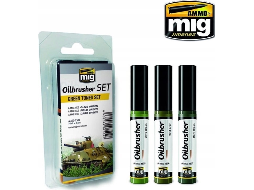 Vallejo Ammo Oilbrusher Set – Green Tones Set