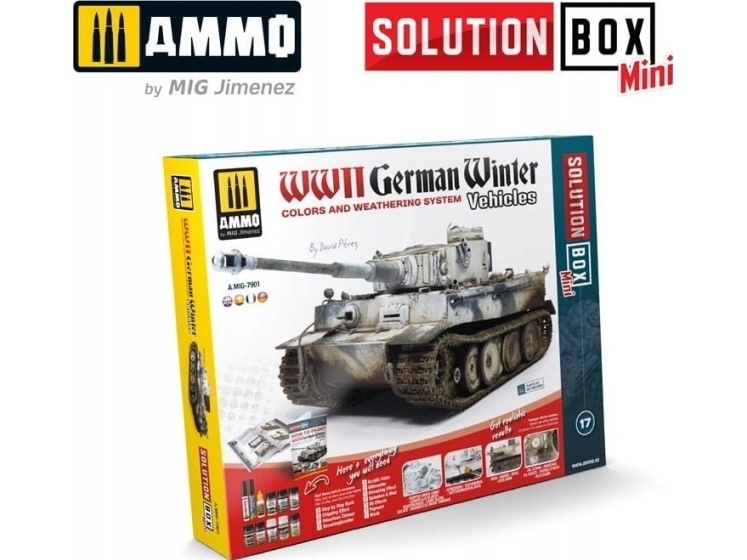 Vallejo Ammo: Solution Box Mini 17 - Wwii German Winter Vehicles - Colors And Weathering System