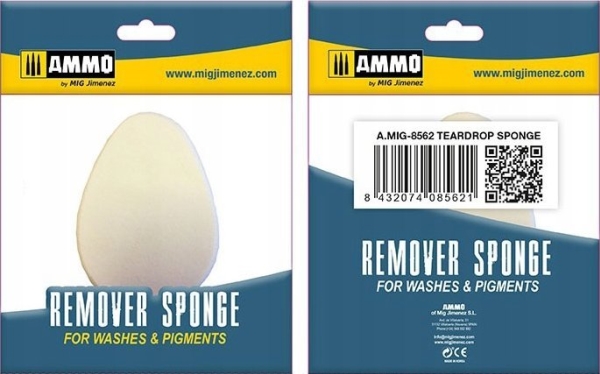 Vallejo Ammo: Remover Sponge for Washes & Pigments - Teardrop Sponge (2)