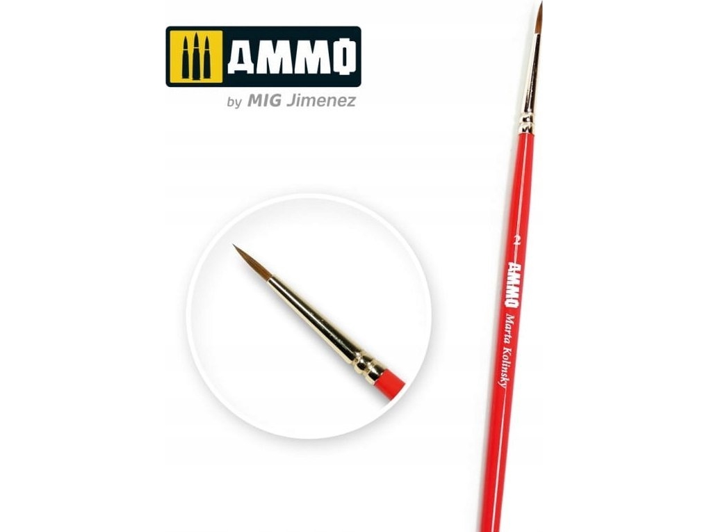 Vallejo Ammo: Marta Kolinsky Brush 2 | Skola & Hobby - Konstmaterial - Borstar | GameStuff