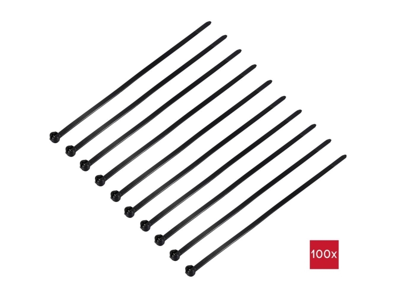 Tru Components Tc-12814188 Kabelbinder 200 Mm 4,8 Mm Schwarz Uv-Stabilisiert 100 Stück