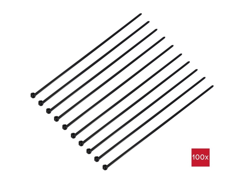 Tru Components Kabelbinder 300 Mm 4,8 Mm Schwarz Mit Metaltape, Uv-Wetterbeständig 100 Stk