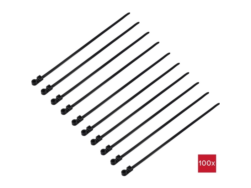 Tru Components Tc-12814176 Kabelbinder 400 Mm 7,6 Mm Schwarz Uv-Stabilisiert 100 Stück