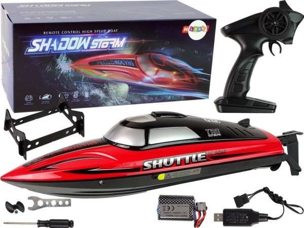 LeanToys Powerboat R/C 2.4G Red 20-25 km/t