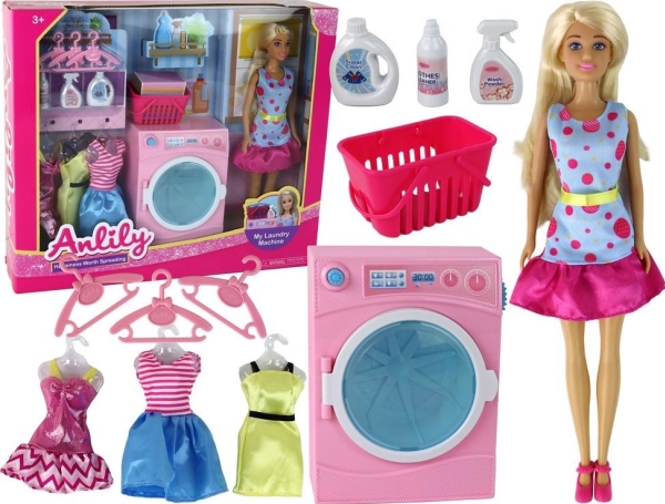 Leantoys Anlily Dukke Vasketøjstilbehør Vaskemaskine