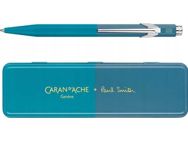 Caran d`Arche CARAN D'ACHE 849 Paul Smith Edition 4 pen, M, i æske, Cyan/Steel