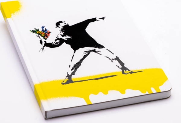 Pininfarina Segno notesbog Banksy, 14x21 cm, 128 sider, flower