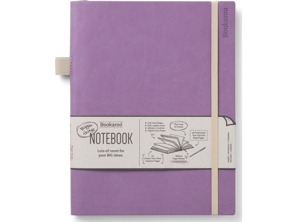 Peter Pauper Press Bookaroo Notatbuch Journal Groß - Hellviolett