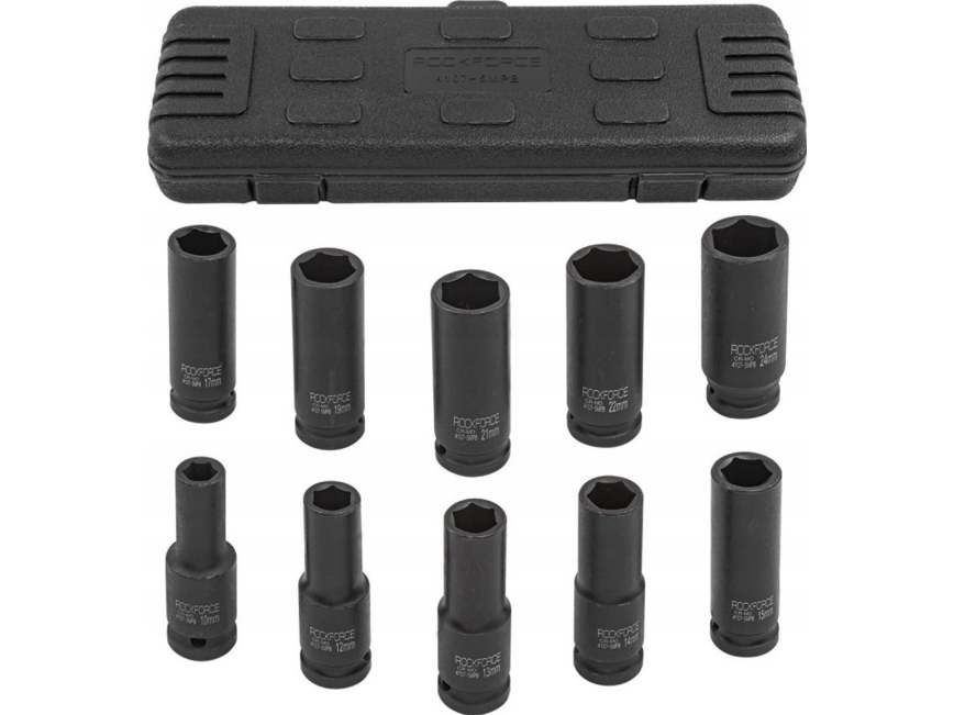 Rockforce Long 10Vnt.1/2" 10-24Mm Slagnøgle / Kasse