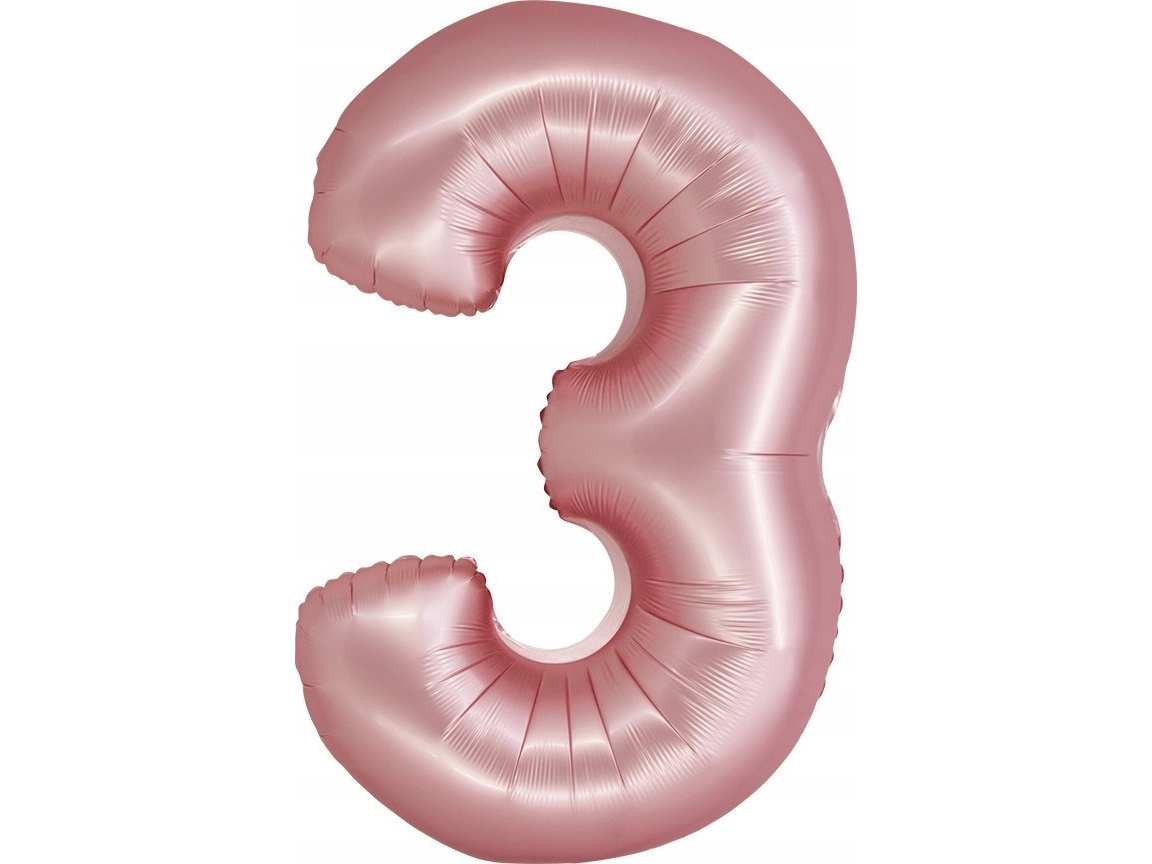 Godan Smart Folienballon, Nummer 3, Matt Rosa, 76 Cm Godan