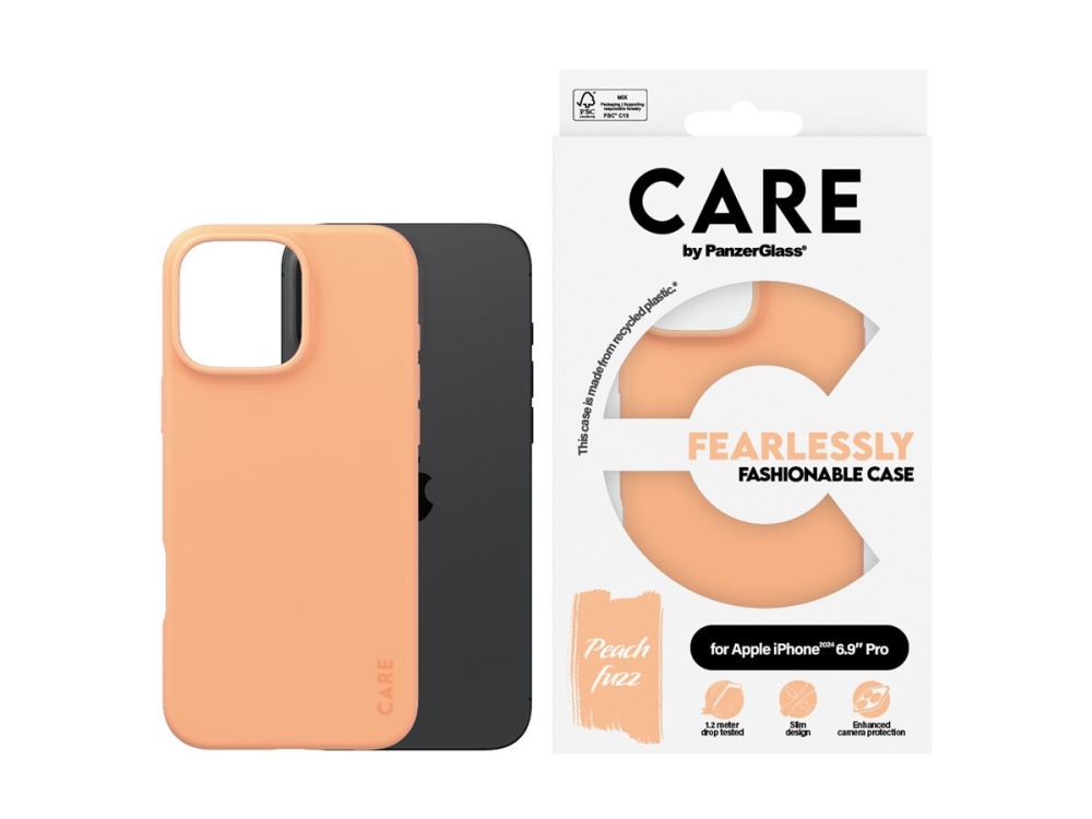 CARE by PanzerGlass - Baksidesskydd för mobiltelefon - termoplastisk polyuretan (TPU), silikonbeläggning - peach fuzz - för Apple iPhone 16 Pro Max | Tele & GPS - Mobil tillbehör - Skydd & Väskor | GameStuff