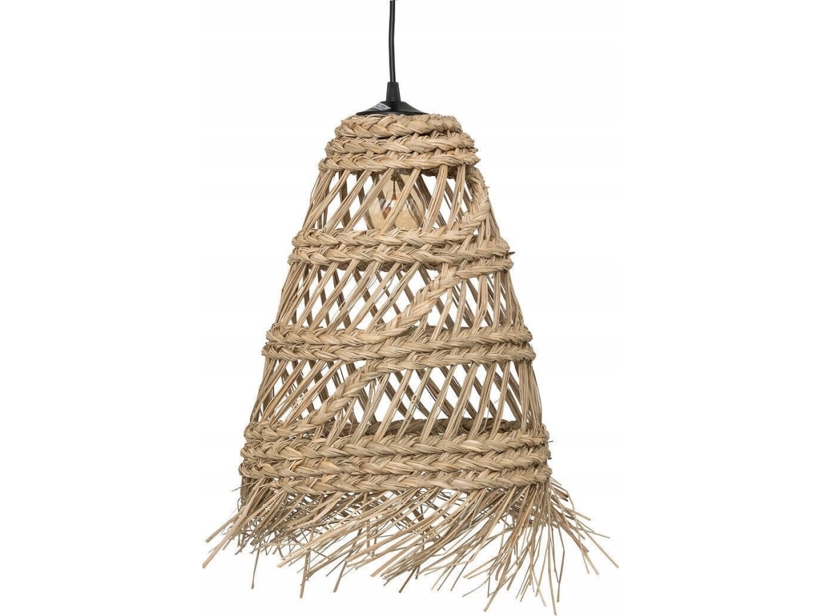 Atmosphera boho hänglampa i flätad straw LAHYS, Ø 28 cm | Belysning - Inomhusbelysning - Taklampa & Pendellampa | GameStuff