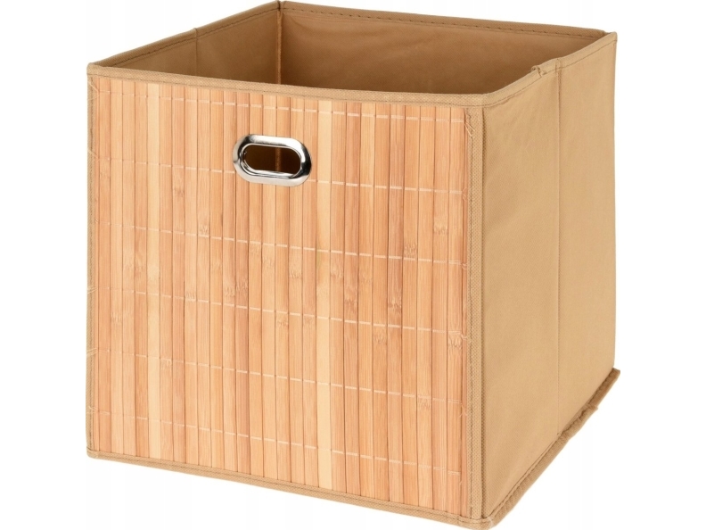 Storage Solutions Aufbewahrungsbehälter Mit Bambusfront Und Griff, 31 X 31 X 30,5 Cm