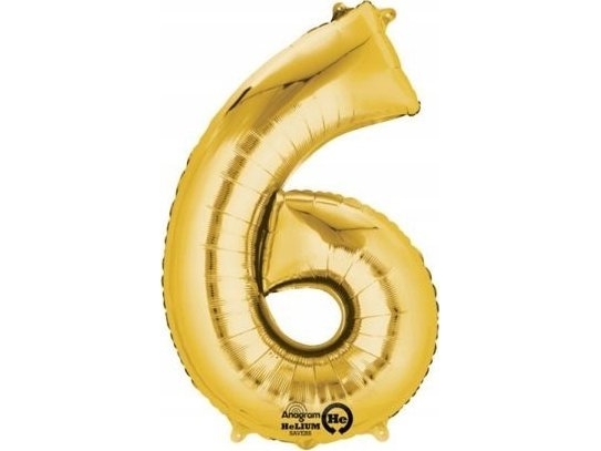 Amscan Folienballon Groß Nummer 6 Gold 60X86cm Verpackt 9906271