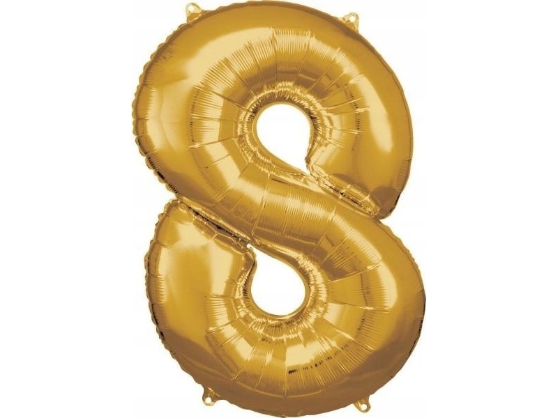 Amscan Folienballon Groß Nummer 8 Gold 57X86cm Verpackt 9906273
