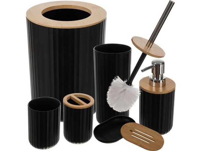 Vonios reikmenų, indų rinkinys - juodas Ruhhy24636
