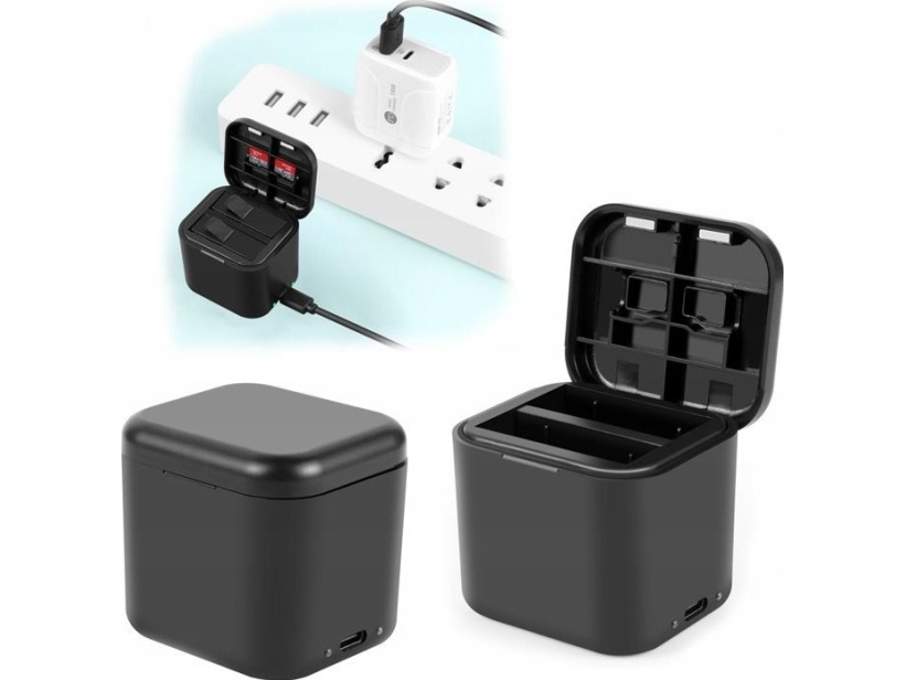 PULUZ oplader til Insta360 Ace Pro / Ace / Pu968b (USB, til 2 batterier)