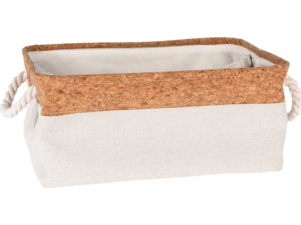 Home Styling Collection -säilytyskori, jossa on narukahvat ja korkkikorkki, 36 x 25 x 17 cm