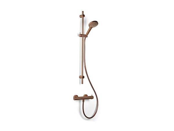 BLUE LABEL Termostatblandare inkl. 90 cm handduschset med 3 spraytyper och 1500 mm duschslang - borstad brons | N - A | GameStuff