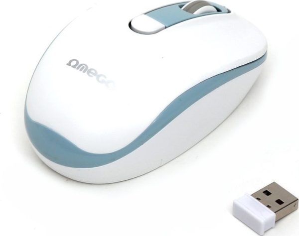 Pelė Omega Omega Bevielė Pelė Pelė Wireless 1000/1200/1600 Dpi Baltas-Mėlynas [45863]