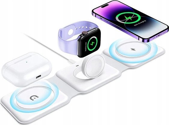 Vega Magsafe Kabelloses Ladegerät Multifunktion 3-In-1 Für Telefon, Kopfhörer, Uhr