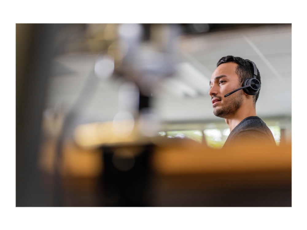 Poly Voyager 4320 M Headset På Örat Bluetooth Trådlös Kabelansluten Usb A Via Bluetooth Adapter Usb A Svart Certifierad För Microsoft