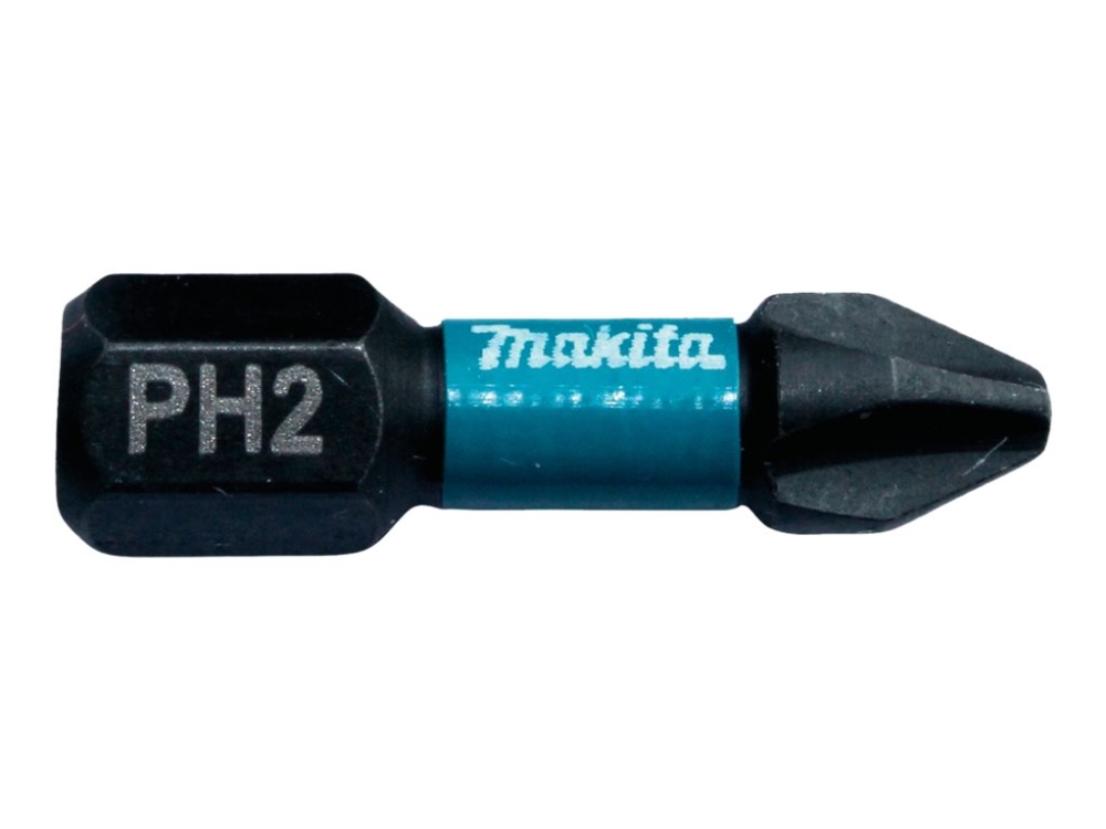 Makita Impact Black - Stødskruetrækkerbit - 2 stykker - phillips - PH2 - sekskantet - længde: 25 mm