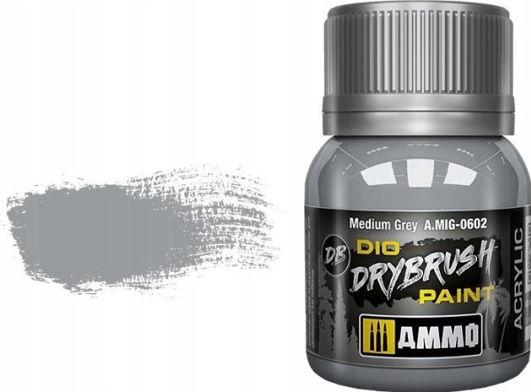 Vallejo Ammo: DIO Drybrush - Medium Grey | Skola & Hobby - Konstmaterial - Specialprodukter | GameStuff