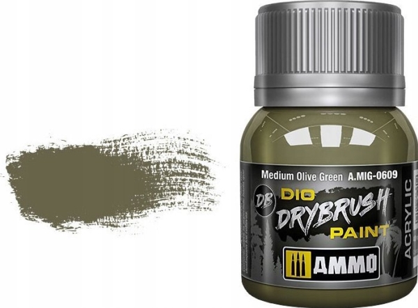 Vallejo Ammo Dio Drybrush - Medium Olive Green