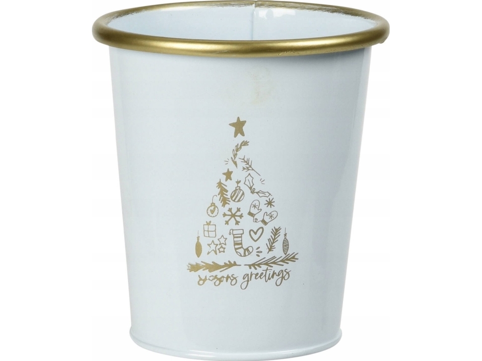 Juldekoration Vilde julhink i metall, vit, 10 x 11 cm | N - A | GameStuff
