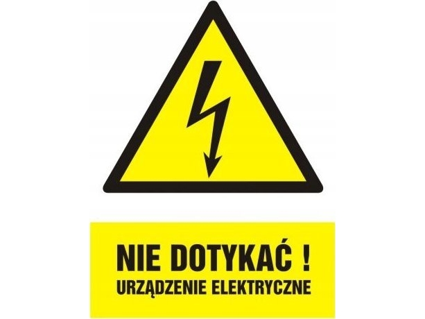 PROCERA skilt TDC, Ikke rør! elektrisk udstyr