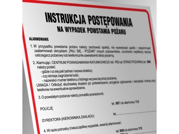 Procera Tdc-Skilt, Brandforebyggelsesmanual