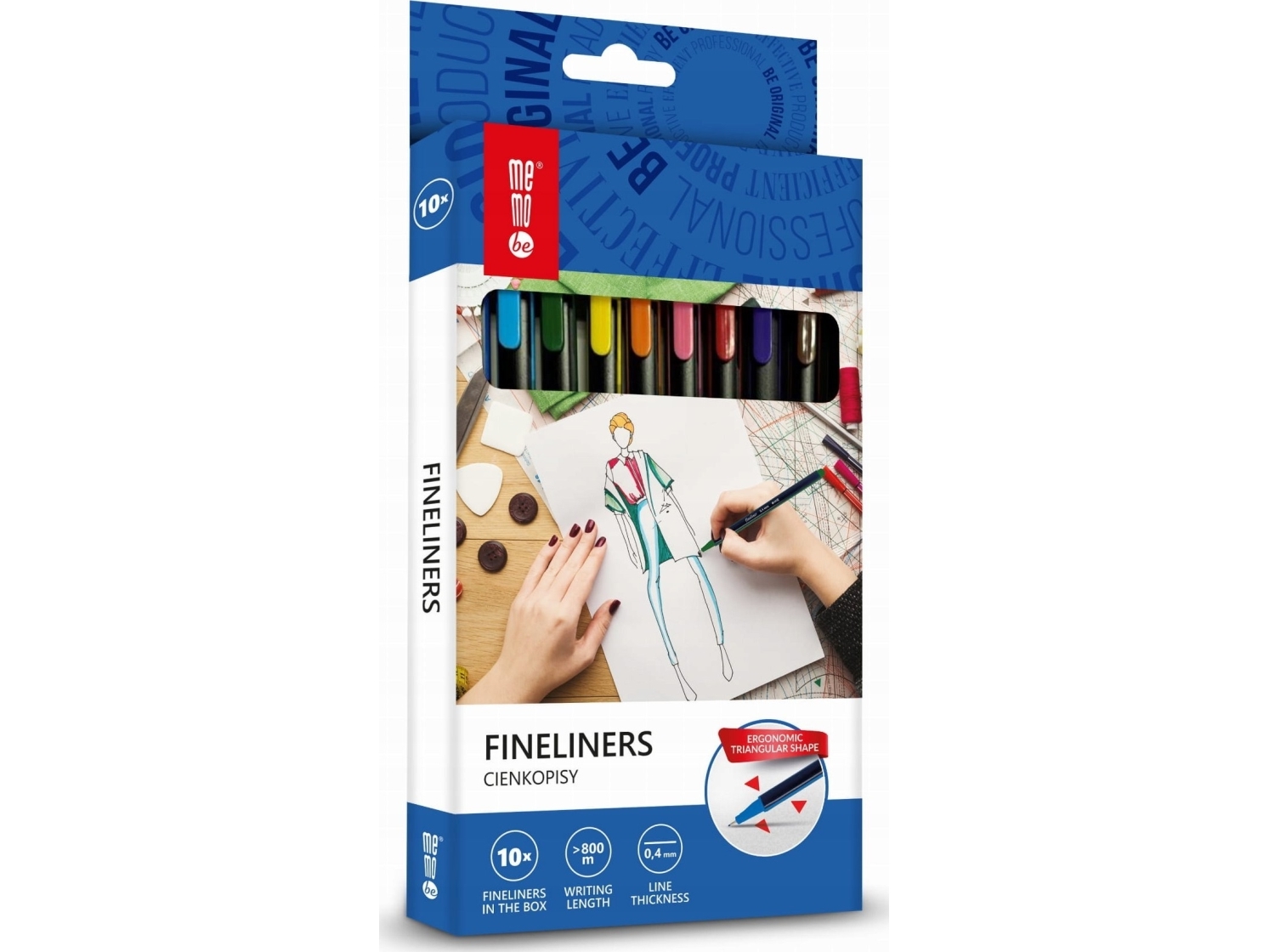 MemoBe tynde penne 0,4 mm 10 farver MemoBe