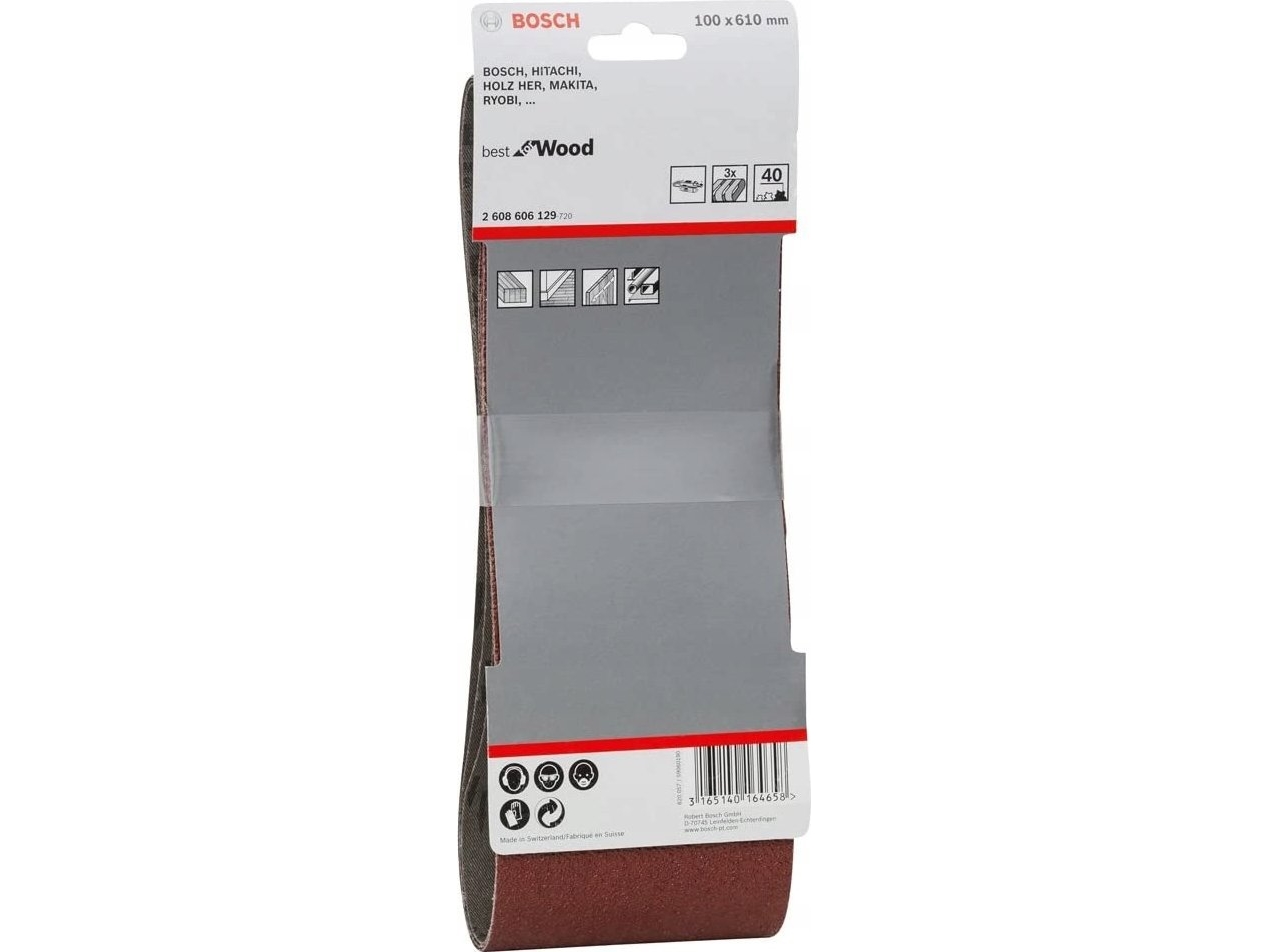 Bosch SLIBBON 100X610MM K40 3 stycken | Elverktyg - Tillbehör - Tillbehör till Slipmaskin | GameStuff