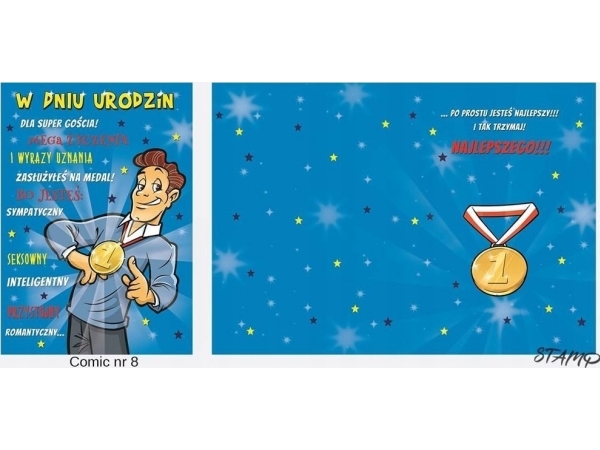 Stamp Karnet Comic B6 + Umschlag Motiv-Nr. 08 Geburtstag