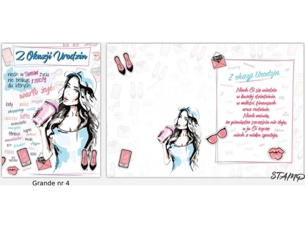 Stamp Karnet Grande + Umschlag, Muster Nr. 04, Geburtstag
