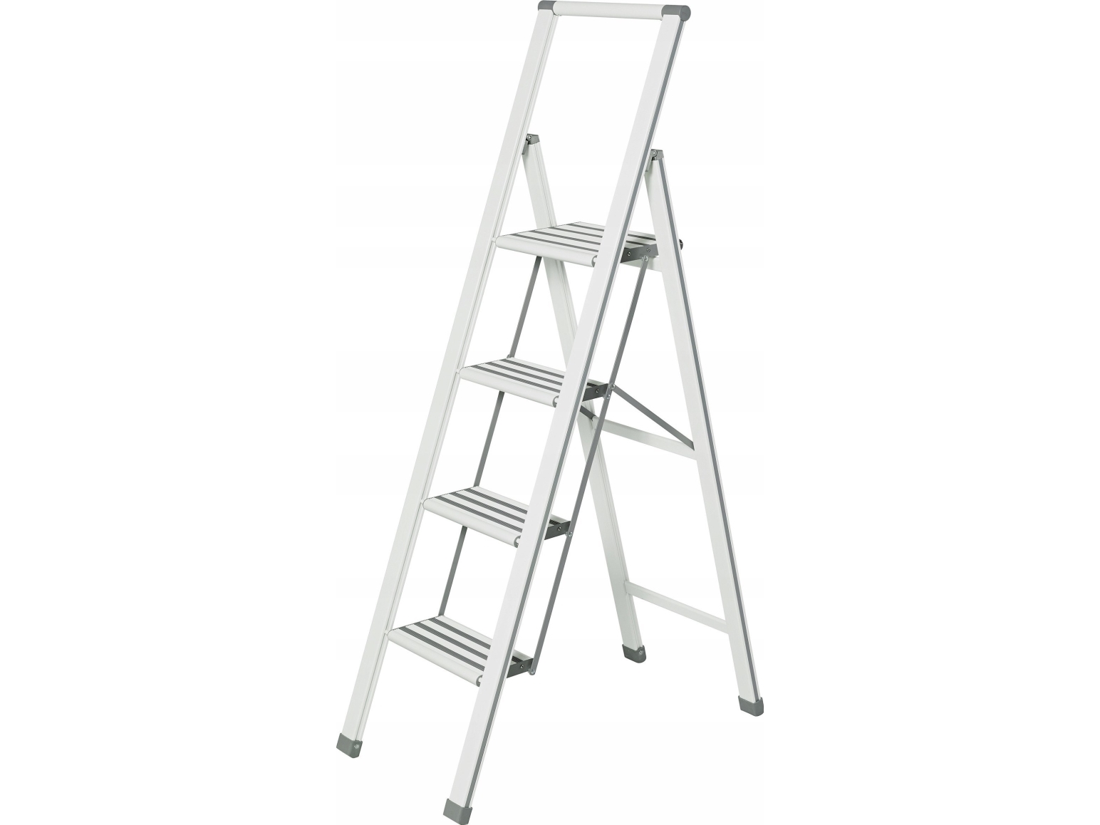 Wenko Aluminium-Leiter, 4 Stufen - Weiß, Wenko