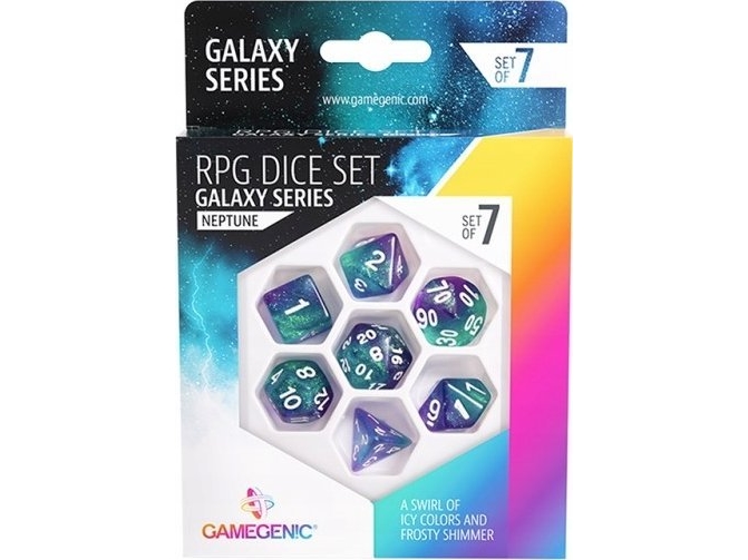 Gamegenic Galaxy Series - RPG Dice Set - Neptune