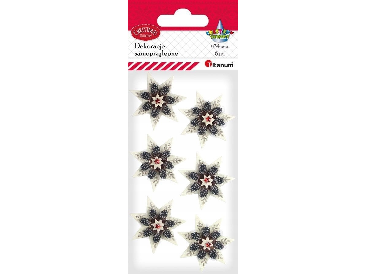 Weihnachtsdekoration Titanum Selbstklebendes Papier Und Folie 3D Dekoration 6Pcs