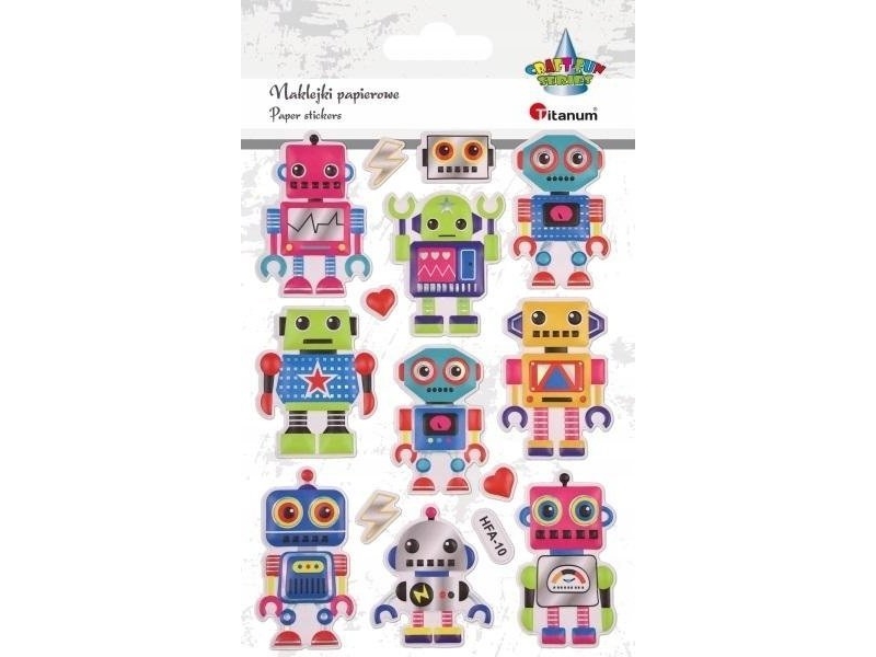 Titanum 3D Klistermærker Robotter Mix 14 Stk