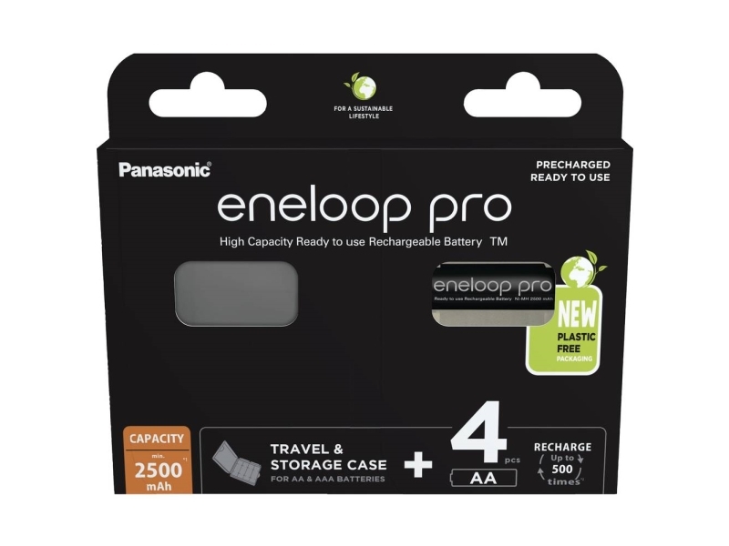 Eneloop Eneloop Pro Hr06 +Box Genopladeligt Aa-Batteri Nimh 2500 Mah 1.2 V 4 Stk