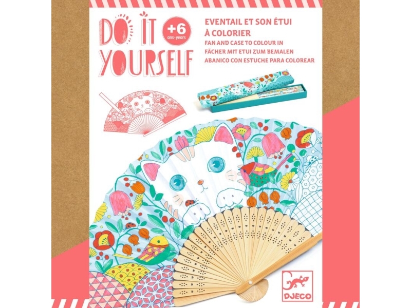 DJECO Do It Yourself Koneko Fan, Pysselset för barn, 6 År, Multifärg