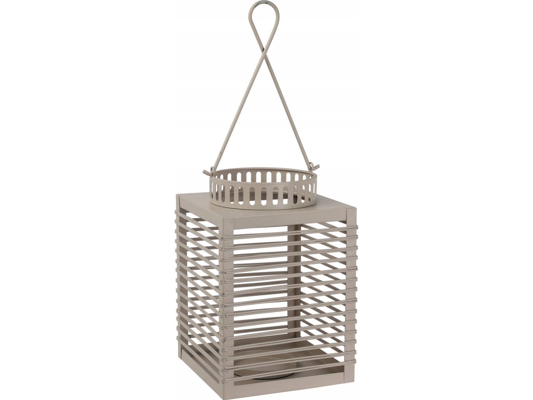 Home Styling Collection lykta i metall med dekorativt handtag, grå | Grill, Bål & Terrasse - Tillbehör till terrassen - Trädgårdsornament | GameStuff