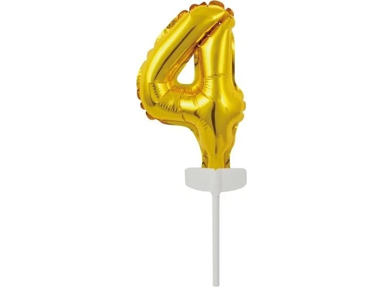 Amscan Folienballon Mini Nummer 4 Gold 8X12cm